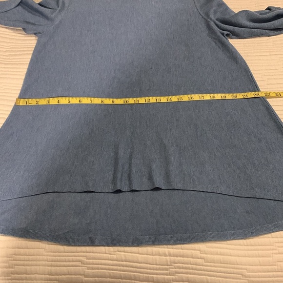 Eileen Fisher High Low Women Long Sleeve Cowl Neck Tunic Sweater Blue Size Large - Picture 12 of 12